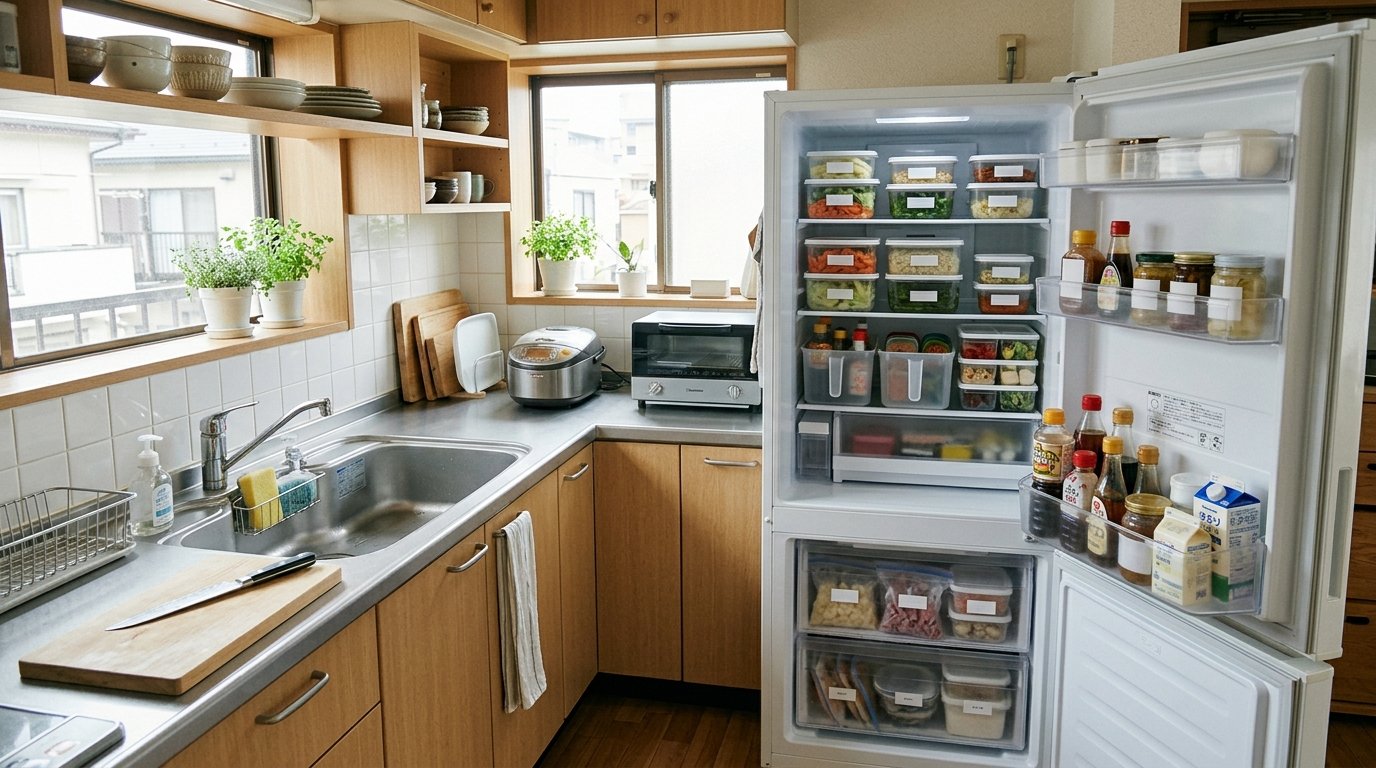 Japanese Fridge and Freezer Organization Guide: Everyday Containers, Labels, and Meal Flow