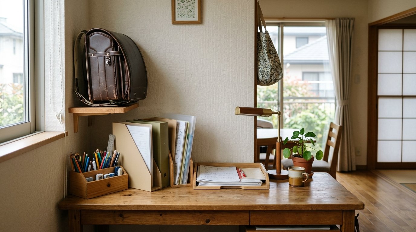 Japanese Kids School and Homework Setup Guide: Bags, Papers, and Study Corners