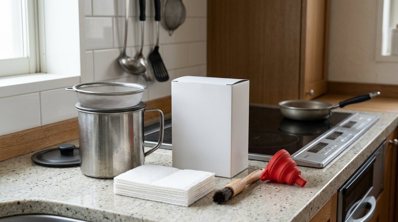 Japanese Kitchen Cooking Oil Processing Guide: Solidifying Powders, Oil Pots, and Strainer Care