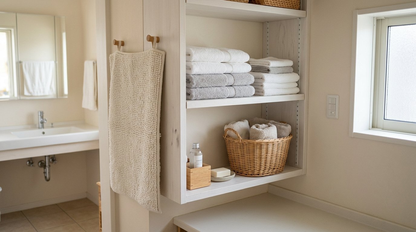 Japanese Towel and Bathroom Linen Storage Guide: Everyday Drying, Folding, and Rotation